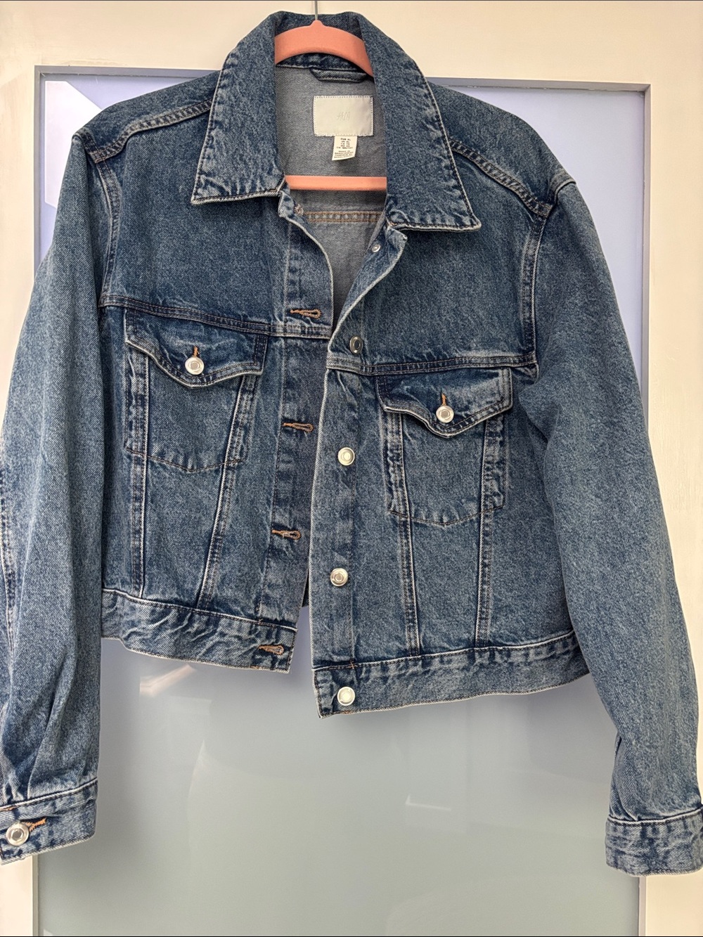 H&M Blue Washed Denim Trucker Jacket